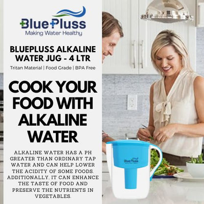 BluePluss Alkaline Water Jug - 4 Ltr (H2AAA+)